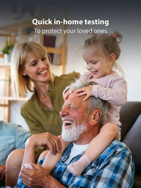 Family using 3 In 1 Rapid Antigen Test For Covid And Flu A And B At Home OTC Kit Delivers Results In About 15 Minutes FDA Authorized