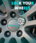 Secure Your Rig With This Badass Set Of Five Wheel Lock Nuts Designed For Real Tough Use Featuring 1 2 20 Thread Size 60 Degree Cone Seat 1.27 Inch Length And Anti Theft Protection For Trucks And Trailers on a truck wheel.