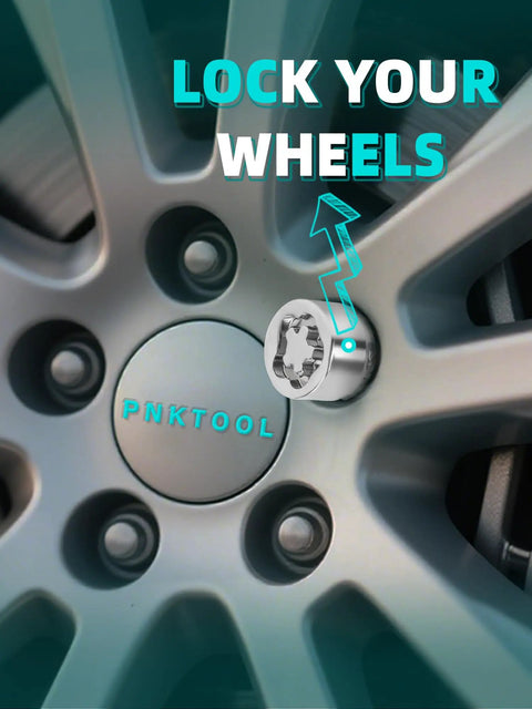 Secure Your Rig With This Badass Set Of Five Wheel Lock Nuts Designed For Real Tough Use Featuring 1 2 20 Thread Size 60 Degree Cone Seat 1.27 Inch Length And Anti Theft Protection For Trucks And Trailers on a truck wheel.