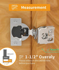 Top Shelf 10 Pack Soft Close Concealed Hinges For Face Frame Cabinets Smooth As Butter Heavy Duty 4D Adjustable Stainless Steel Satin Nickel measuring installation with a face frame and door overlay.
