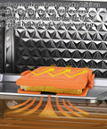 Heatwave Microwave Toastie Maker with nonstick tray and panini press, 5.5x5.5 inch, orange, in microwave