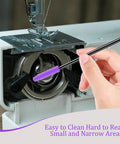 Deep Cleaning Kit For Sewing Machines With Reusable Silicone Bristle Brushes That Reach Every Nook And Cranny, purple brush cleaning spool hub