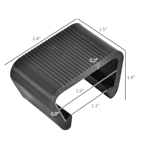 Outdoor Sectional Sofa Clips Set Of 10 Windproof Wicker Furniture Connectors For Patio Modular Couches Keep Sections From Shifting Or Blowing Apart Stay Put Easy Setup, shown in black nylon with detailed dimensions.