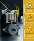 Evaporator Fan Motor Replacement Kit For Compatible Refrigerator Models 2183833 2163766 2176298 2183448 2200546 2205138 WP4389142 CKD205138X Easy Install No Brainer With Pure Copper Coils For Reliable Cooling And Minimal Downtime, showing motor with copper coils and ultra-quiet features highlighted