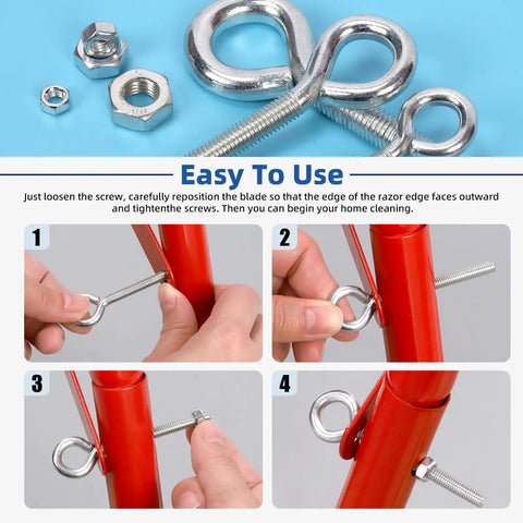 Heavy Duty Stainless Steel Eye Bolt And Nut Kit With Five Sizes Welded Closed Eye Screws For Indoor And Outdoor Hanging 116 Pieces With Nuts DIY Rigging And Ceiling Or Deck Hangers; stainless eye bolts and nuts shown in use