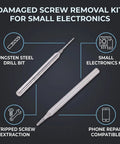 Heavy Duty Stripped Screw Extractor Kit With Precision 1.3Mm Tungsten Steel Drill Bits includes tungsten steel bits for electronics.
