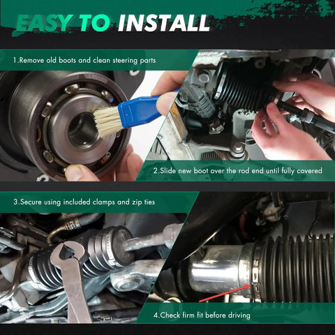 Installation process of 2 Pack Steering Rack And Pinion Tie Rod Boots For Toyota Tacoma 1995-2004 And Toyota 4Runner 1996-2002