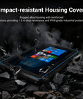 Top Tier ATEX Certified Explosion Proof Rugged Tablet 10 1 Inches Built Like A Tank For Hazardous Work Zones With Hella Tough Ip68 Shielding And Rock Solid Intel N5105 Specs Running Windows 11 on rocky surface.
