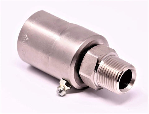 Beefy Half Inch MXF Hose Reel Swivel Heavy Duty High Pressure Replacement With 5000 PSI Capacity Nickel Plated Steel Inlet Female NPT Half Inch