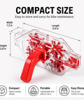 Easy To Use Bike Chain Cleaner Tool With Transparent Design, showing compact size and red quick release handle