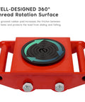XCFDP Heavy Duty Machinery Skates 6 Ton Moving Dollies with 360 Degree rotation surface and grooved rubber padding for improved load stability.