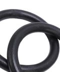 Close-up of black exercise rings, part of Heavy Duty Gymnastic Rings With Scale Straps For Home Gym Training 661.38lb load