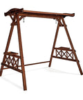 Heavy Duty Six Point Six Foot Porch Swing Frame With Adjustable Canopy Built To Last Wooden A Frame Stand Supports Up To 660 Lbs