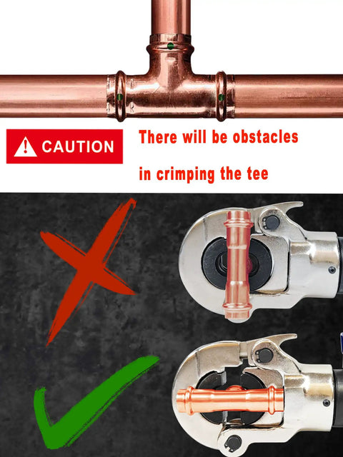 Copper Pipe Fitting Crimping Tool Built Tough Workhorse With 1/2 Inch 3/4 Inch And 1 Inch Jaw Rotatable Head Aluminum Alloy Body