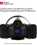 Front view of P100 Respirator Cartridge Filter For Secure Click D80926 MultiGas Vapor Cartridge NIOSH Approved Dual Flow Design