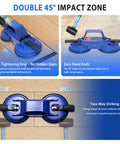 Heavy Duty Floor Gap Fixer Tool Sporting Dual Suction Cups And A Forty Five Degree Hammer Face For Laminate Vinyl Fixes visual features.