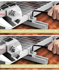 Six Pack Solar Panel Mounting Brackets Kit with 7.87 Inch Aluminum Rails and 30mm and 35mm End Clamps installation on roof