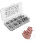 800Pcs M2 Self-Tapping Screws Assortment Kit in storage case with screws shown in hand