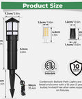 Product size details for Top Tier Low Voltage Landscape Pathway Lights With Replaceable LED G4 Bulbs 12V 2700K Killer Warm Glow.