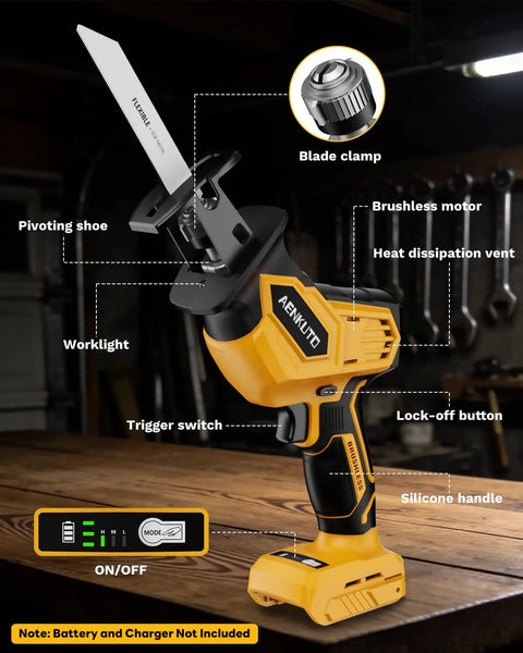 Cordless Reciprocating Saw Tool Only With A Beast Brushless Motor, 0-3500 SPM, 3-Speed Variable, Tool-Free Blade Change shown