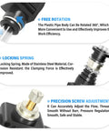 Tailonz 1/4 in pneumatic air flow control valve with push-to-connect fittings; inline speed controller.