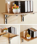 Heavy Duty Folding Shelf Brackets 2 Pack Stainless Steel Collapsible Wall Mounts Built Tough As Nails Smooth DIY setup with 14 inch shelf.
