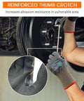 ANSI A7 Cut Resistant Gloves Set Three Pairs with Touchscreen Sandy Nitrile Coated Grips, reinforced thumb crotch detail
