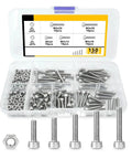 150 Piece M3 Hex Bolts And Nuts Set In 304 Stainless Steel With Handy Storage Box For Diy Repairs And Home Projects Versatile Fasteners For Maintenance Woodworking Automotive And Electronics, organized M3 screws and nuts in case
