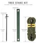 Tree Stake Kit With 3 Steel Stakes 11.8 Inches 15.75 Inch Straps And 13.12 Foot Ropes Anti Wind Anchor components shown