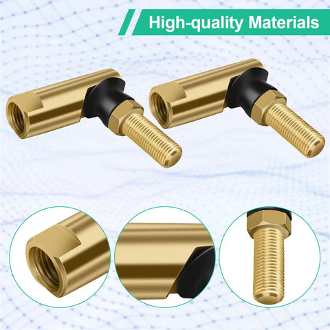 Tractor Ball Joint Replacement 2 Pack Kit For OEM 7230448 9230448 7230448A 9230448A 1120917 With Female Seven Sixteenths Inch Thread And Male Three Eighths Inch Thread Compatible With MTD Cub Cadet Toro Murray Troy Bilt brass ball joints