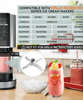 Replacement Paddle Blade For Creami NC300 NC301 Series Ice Cream Makers Compatible With Multiple Models Including NC300 NC300C NC301 NC301C NC301HGN NC301HSL NC301WH And More Easy Install Durable Food Grade Replacement Part, stainless steel blade shown
