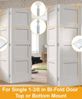 Built Tough Bifold Door Repair Kit For One Three Eighth Inch Wooden Cabinet Door Top Pivot And Bottom Bracket With Guide Wheel in use.
