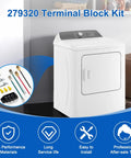 Dryer Terminal Block Kit With Brackets, Screws, Wires And Connectors Replacement AP30 Part To Fix Power Failures And Burning Smell In Your Dryer Plug And Play Easy Install And Long Lasting Electrical Upgrade with 279320 kit components