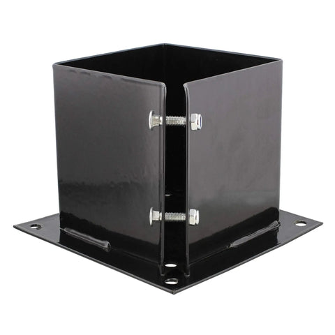 No Dig 6x6 Post Anchor Square Bracket 4 Pack Bolt Down Post Base for Wood Posts showing base and screws