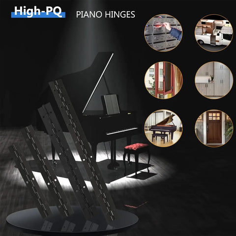 No Nonsense 12 Pack Piano Hinges Built Like A Tank With Rust Proof 304 Stainless Steel for Heavy Duty 12 Inch by 1.2 Inch usage display.