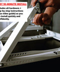 Heavy Duty No-Drill Window AC Bracket For Apartments Holds Up To 200 Lbs, Easy Install with step-by-step instructions shown