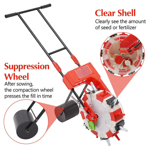 Handheld 6-Beak Seeder For Peanuts Corn And Beans Precise Manual Seed Planter With 3.15 Inch Depth and Clear Shell Detail