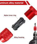 Heavy Duty Two Piece Adjustable Drill Bit Depth Stop Collar Kit Machined From Solid Aluminum Alloy showing nylon inner ring and alloy housing.