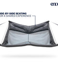 DoubleLoft Hammock Chair for Two Cozy and Comfortable With Cushioned Arm and Leg Rests, side-by-side seating shown.
