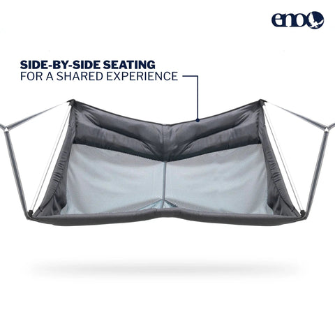 DoubleLoft Hammock Chair for Two Cozy and Comfortable With Cushioned Arm and Leg Rests, side-by-side seating shown.