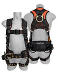 Front and back view of All Day Comfort Full Body Harness For Worksite Safety OSHA And ANSI Compliant with moisture-wicking pads.