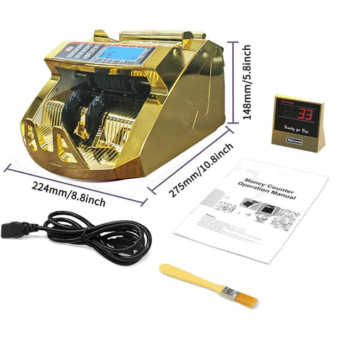 High Capacity Money Counter For Dollars With UV And IR Counterfeit Detection And External LCD Display Count Add Batch Auto Modes