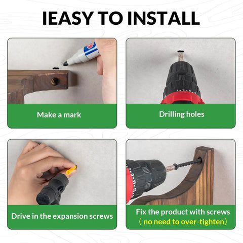 Installation steps for Solid Wood Wall Mount Fishing Rod Rack Keeps Your Poles Neatly Stowed Holds Up To 10 Fishing Rods Perfect Garage Or Shed Organizer With Waterproof Finish And Heavy Duty Stability