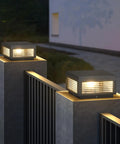 Outdoor LED Post Light With Square Lantern Style, 9.84 Inch Hardwired Aluminum Glass Post Lamp for fence columns at night
