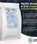 Organic Crab Meal Fertilizer 4 2 0 NPK, Calcium 18 Percent, Natural Soil Amendment For Garden, Lawn, And Flower Beds, Improves Soil Health And Boosts Plant Growth With Slow Release Nutrients, 20 Pound Bag, white bag