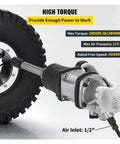 Heavy Duty Air Hammer And Air Impact Wrench Kit With Pneumatic Twin Hammer Torque And Long Nose Reach For Fast Truck Tire Changes featuring high torque specs and 1/2 inch air inlet.