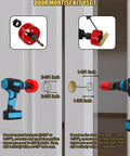 Door Latch Mortise Kit For 1-3/8 And 1-3/4 Inch Doors, Precision tool drilling hole in wooden door for latch installation
