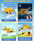 F22 RC Plane Jet For Beginners And Kids, Easy To Fly Foam Glider with LED lights, durable EPP foam, yellow color variant