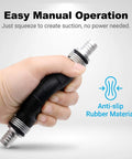 Slick Flexible Fuel Primer Bulb With Dual Check Valve designed for manual operation, featuring anti-slip rubber in hand.