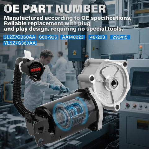 Heavy Duty Transfer Case Shift Motor Knockout Replacement For Ford Explorer Sport Trac And Ranger 4.0L motor with plug design.